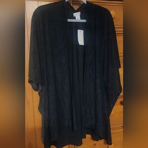 ESTER & LILLY Black Open-Front Kimono or Swimsuit CoverUp